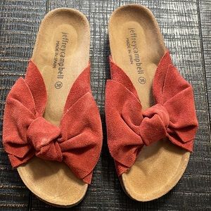 NIB Jeffrey Campbell Sunmist Rust Suede Sandals